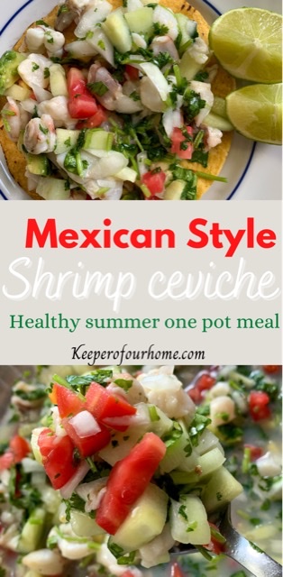 two pictures of shrimp ceviche recipe