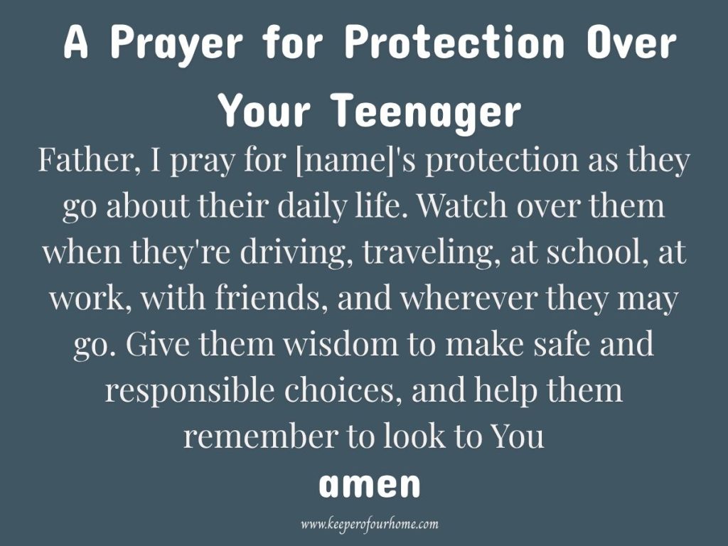 prayer for protection over your teenager