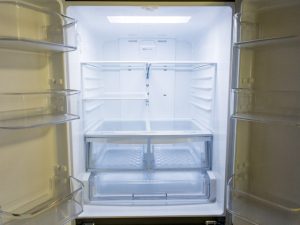 empty clean fridge for grocery haul