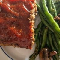 meatloaf with liver and sautéed green beans