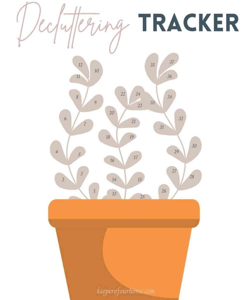 30 day decluttering tracker printable