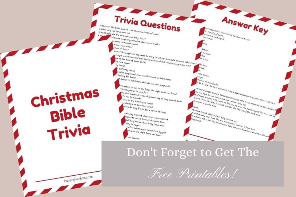 Christmas bible trivia questions