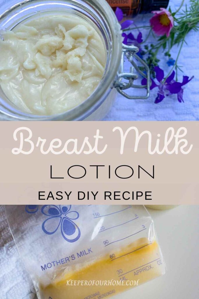 breast milk lotion pinterest graphic