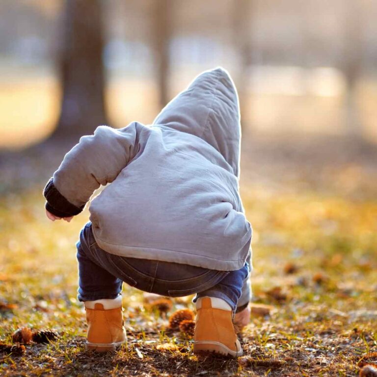 toddler playing outside