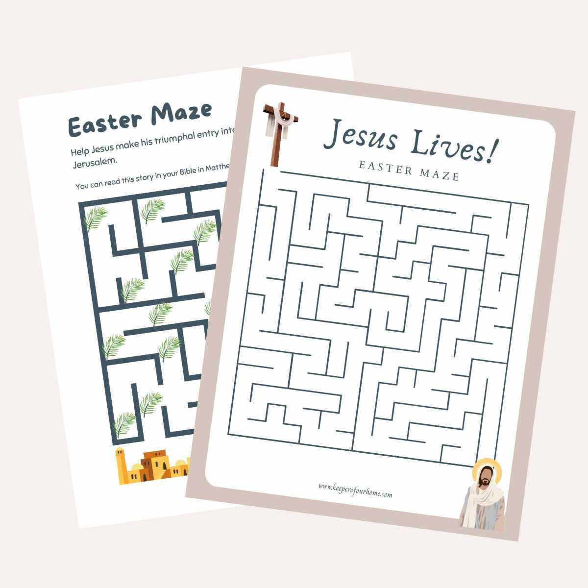  christian easter maze worksheets