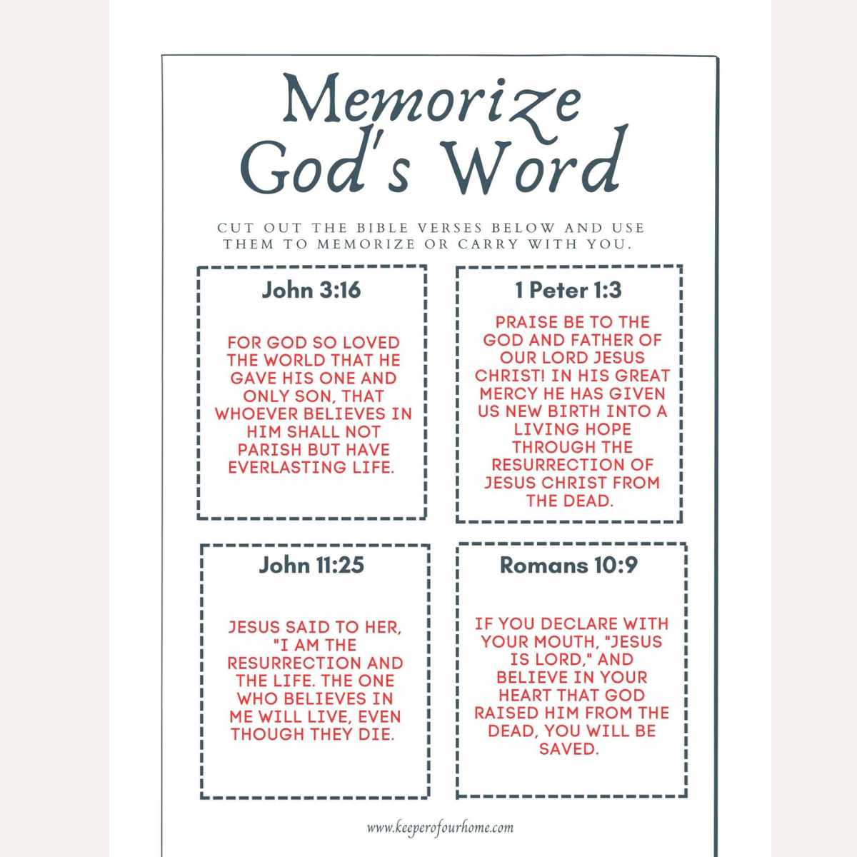 Printable bible memory verses