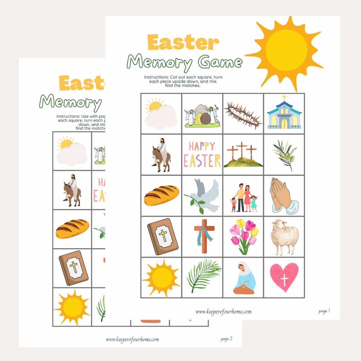 Christian Easter memory game
