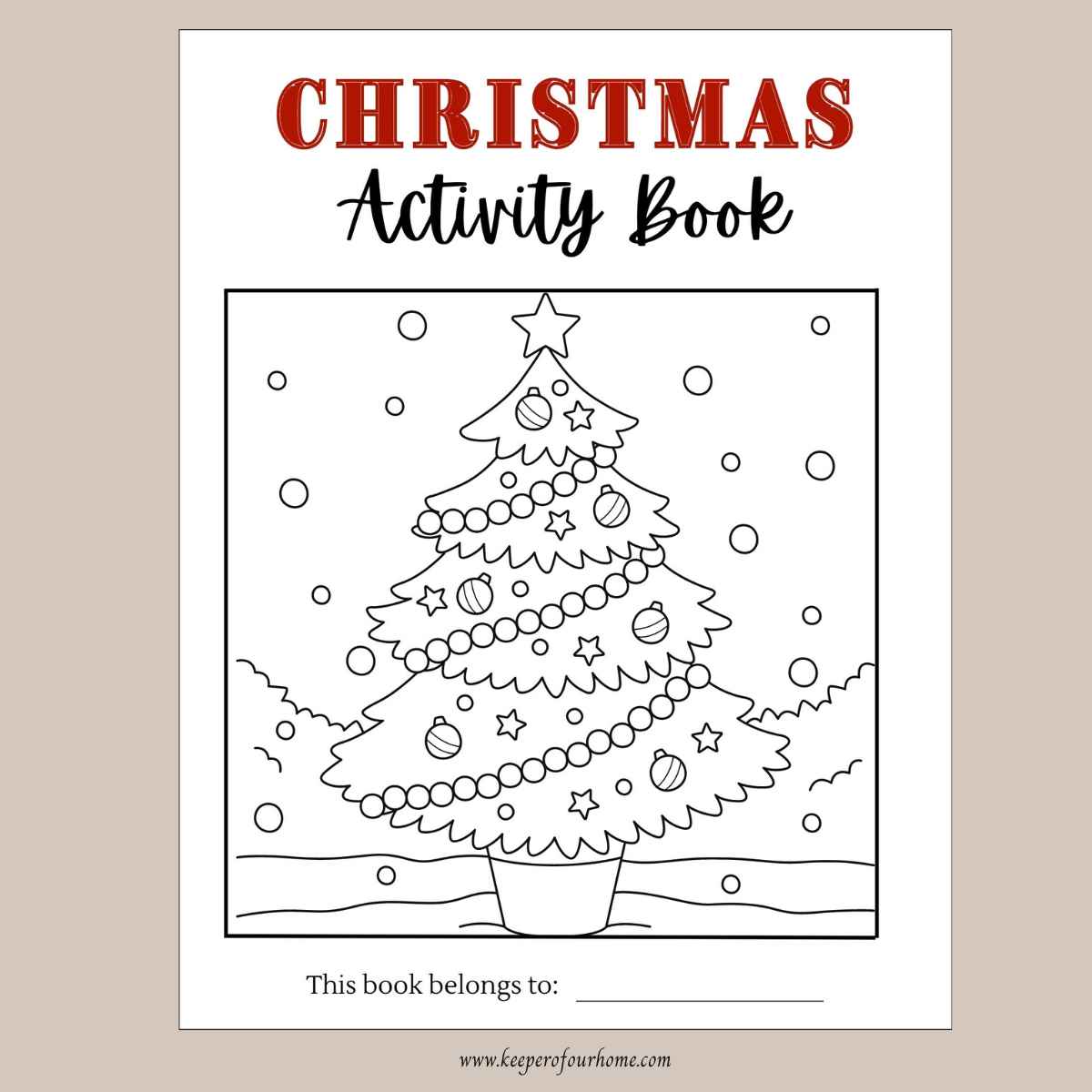 cover page of christmas activity booklet printable