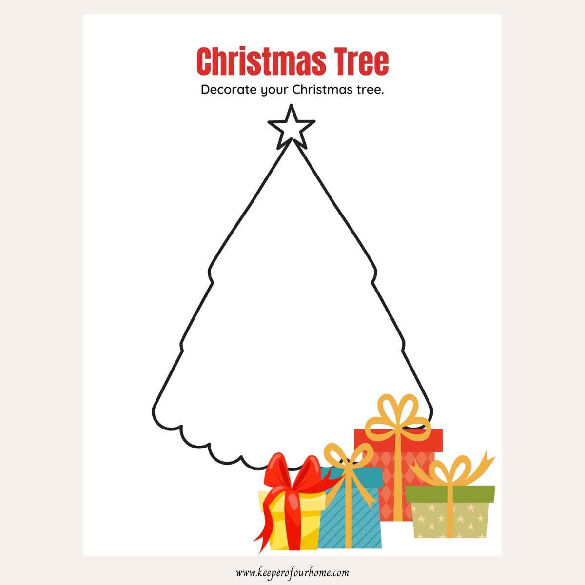 christmas tree decorating activity page