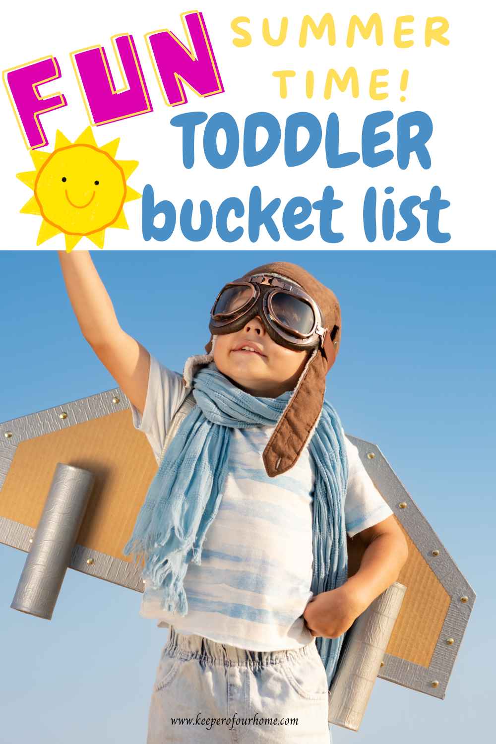 summer bucket list for toddlers pinterest graphic
