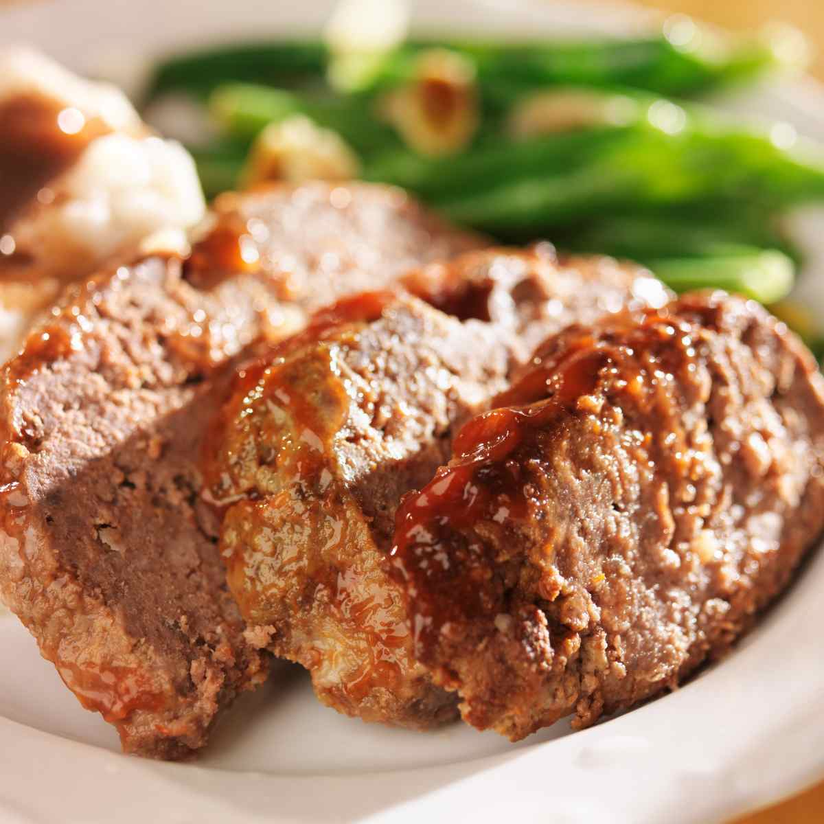 meatloaf with liver served on a dinner plate