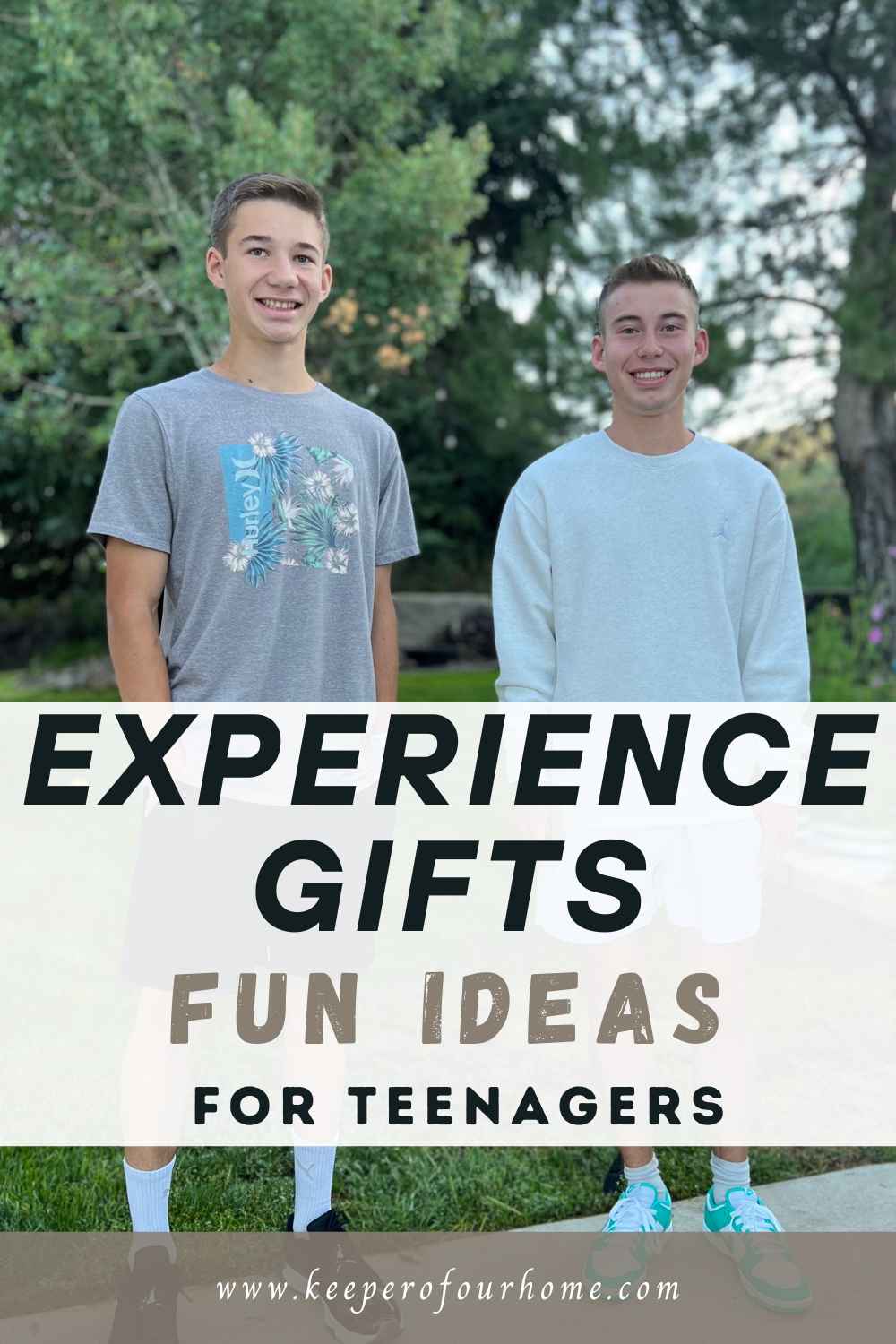 experience gifts for teens PINTEREST graphic