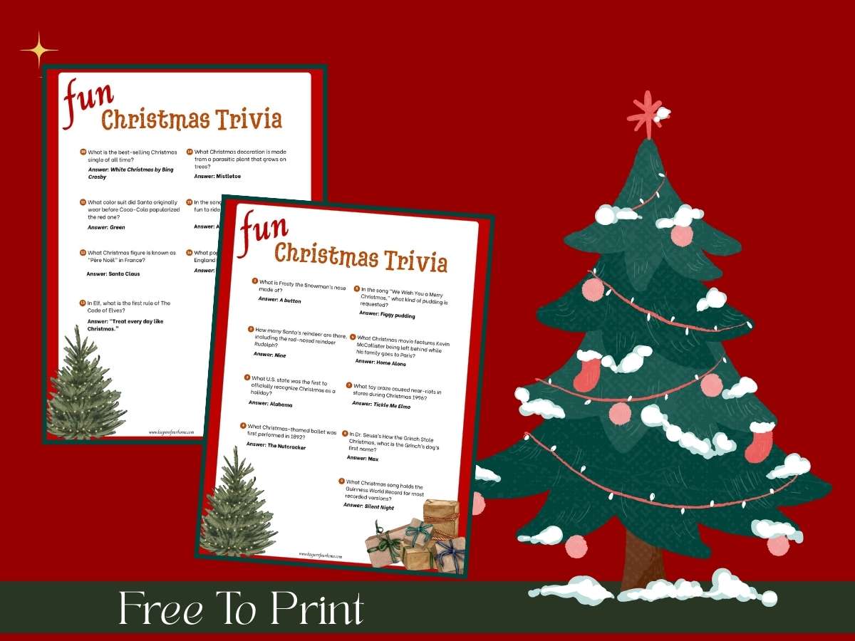 fun christmas trivia game printable pages
