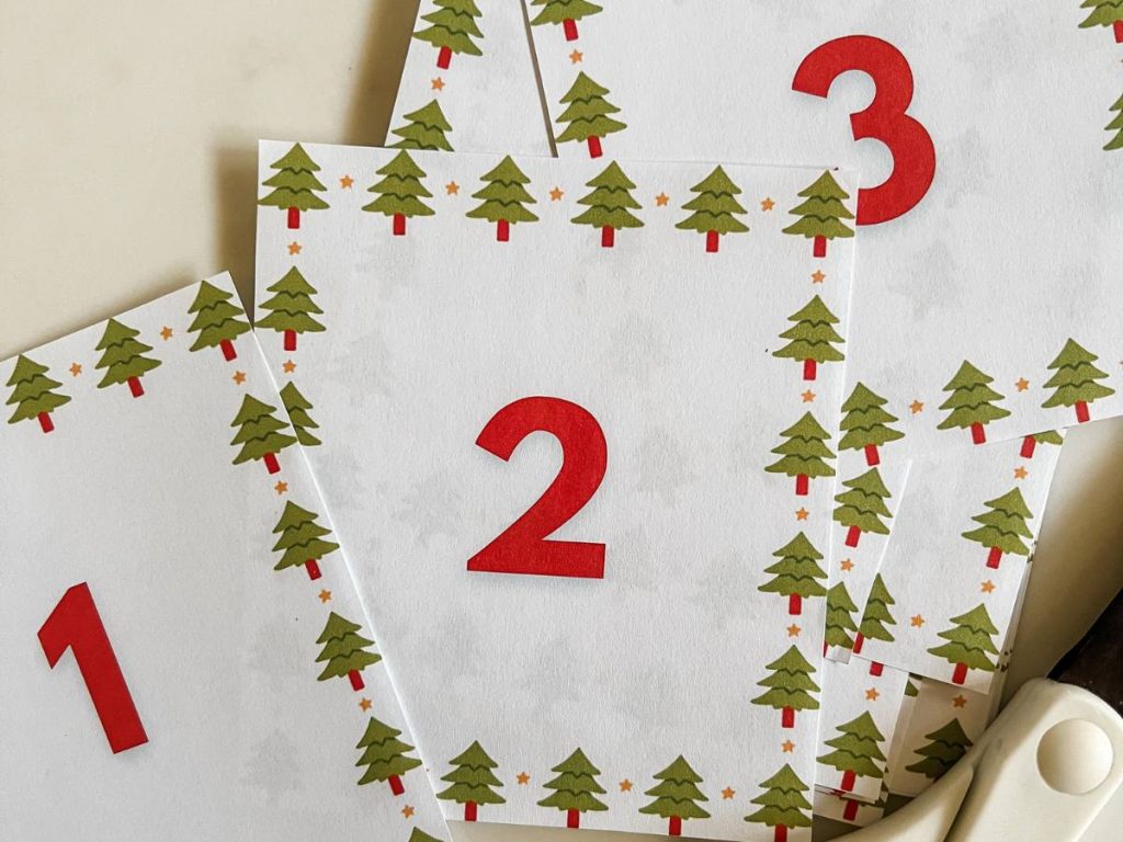 printed christmas countdown numbers